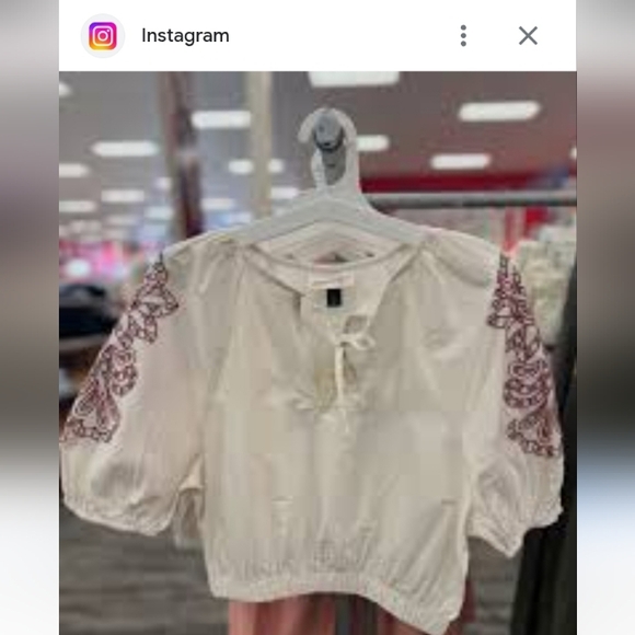 Boho Medium Embroidered Cream Womens Viral New Summer Granola Blouse - Picture 7 of 13